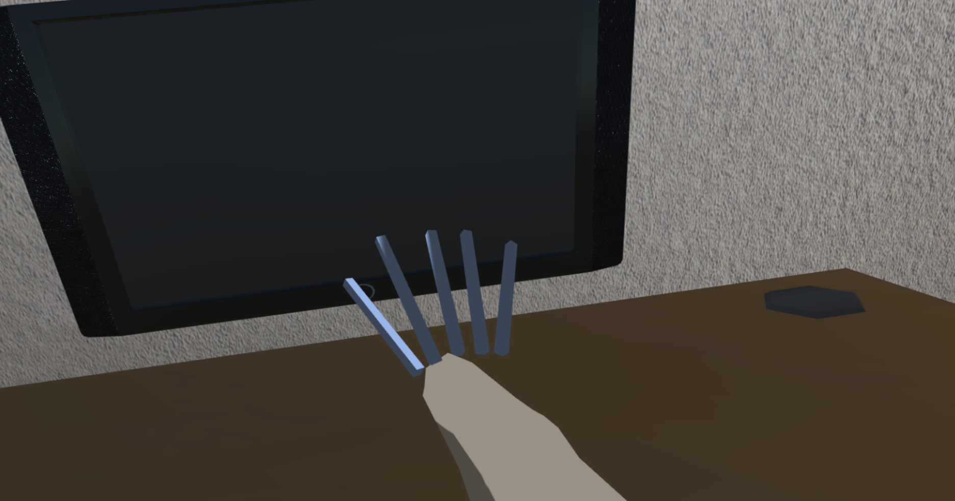 Avatar with the stick-finger hand.